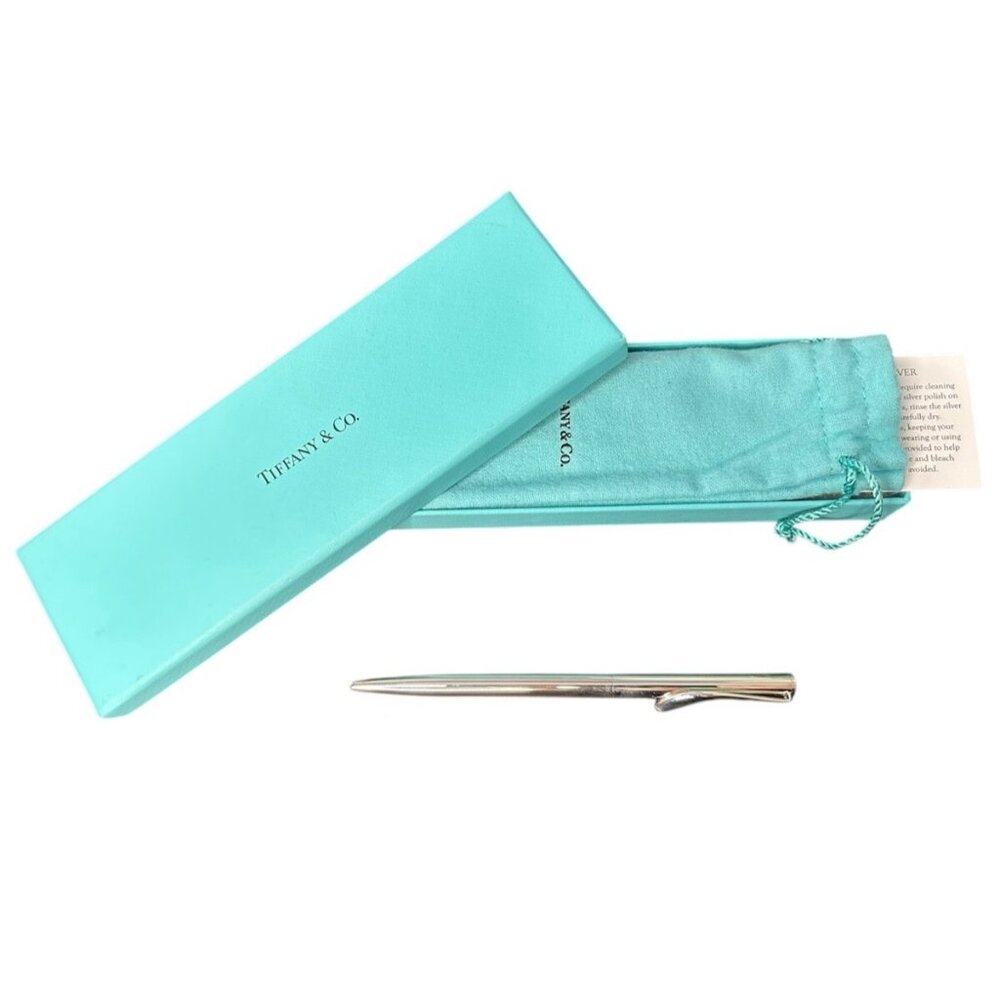 Tiffany & Co. Elsa Peretti Ballpoint Pen Sterling Silver 925 W/ Pouch & Gift Box